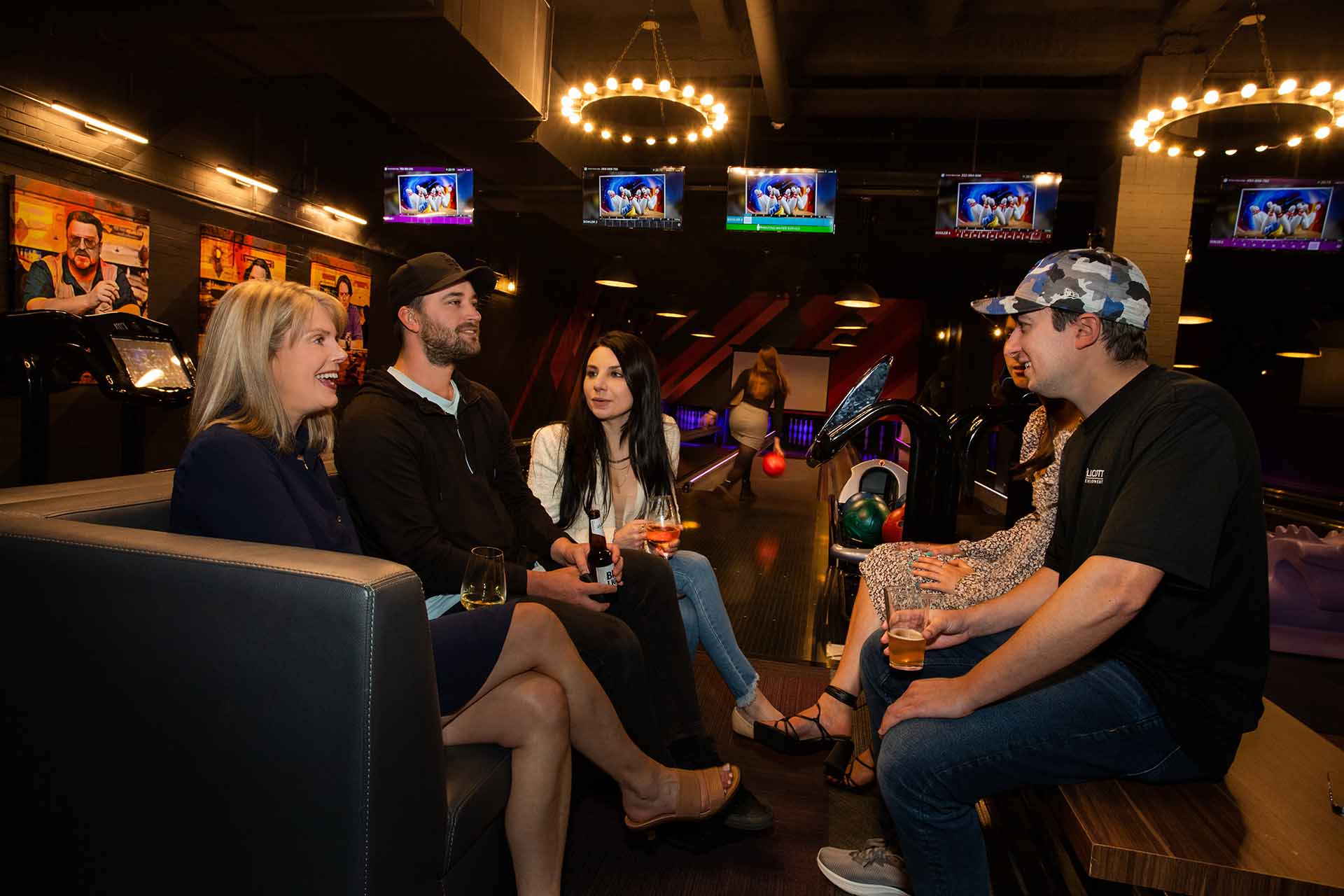 People at Spare Lanes Bowling