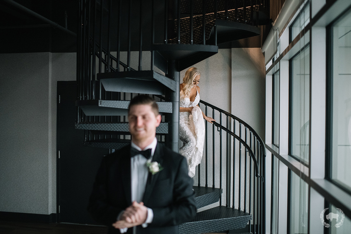Bride on Spiral Staircase
