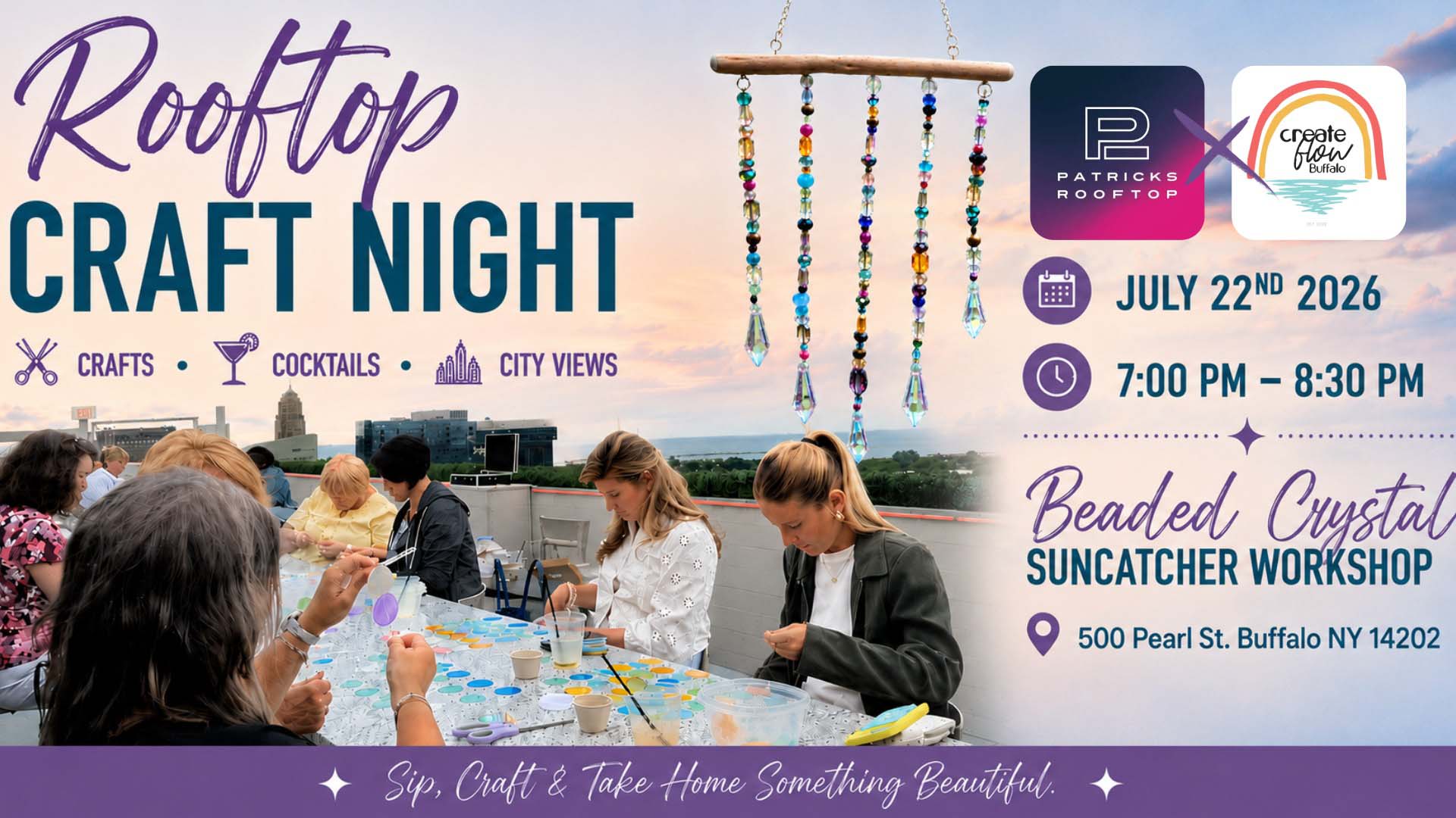 500 Pearl Craft Night at Patricks Rooftop